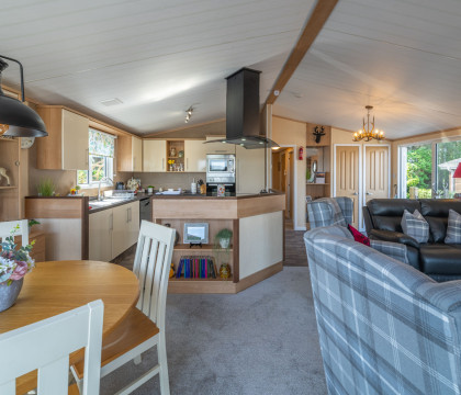 Open plan living, dining and kitchen